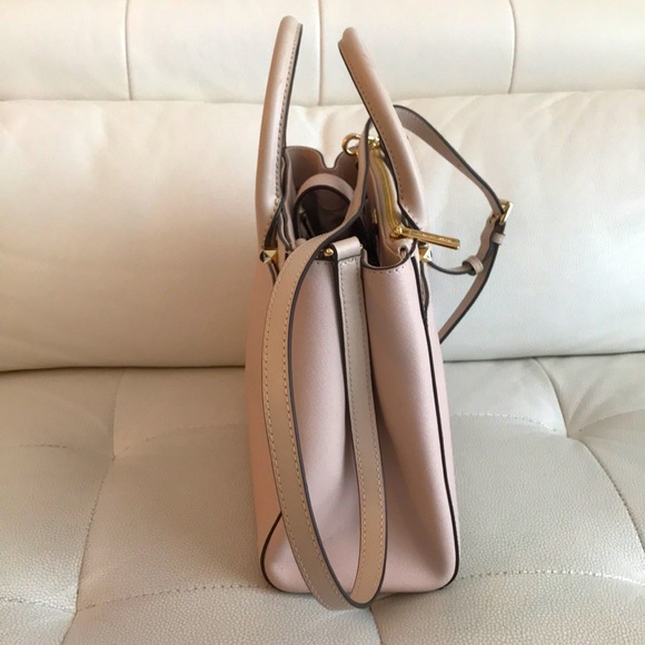 NWOT Michael Kors Large Satchel Crossbody Bag Saffiano Leather Blossom 12” X 10” - Picture 8 of 12